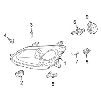 Toyota OE - Front Lamps - Headlamp Components