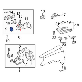 Toyota OE - Front Left Frame Rail End