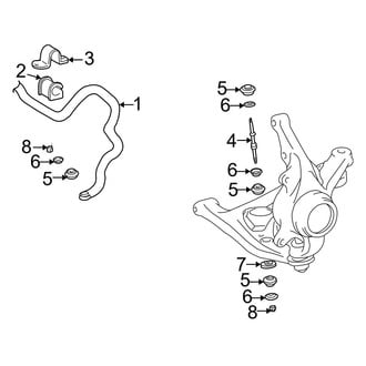 Toyota OE - Front Suspension - Stabilizer Bar & Components