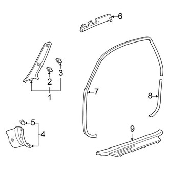 Toyota OE - Pillars, Rocker & Floor - Interior Trim (2 Doors Sedan)