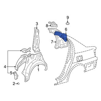Toyota OE - Rear Right Outer Roof Side Rail Reinforcement