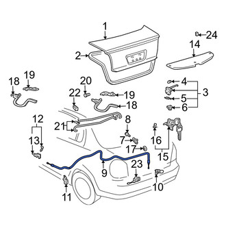 Toyota OE - Rear Deck Lid Release Cable