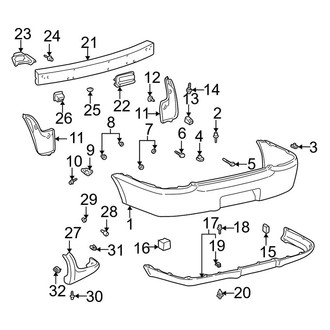 Toyota OE - Rear Bumper - Bumper & Components