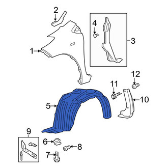 Toyota OE - Front Left Fender Splash Shield