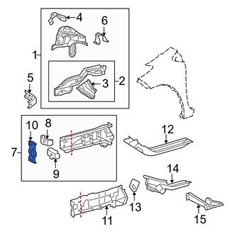 Toyota OE - Front Left Frame Rail End