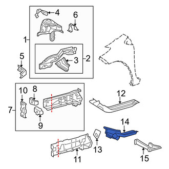Toyota OE - Front Left Floor Side Rail Reinforcement