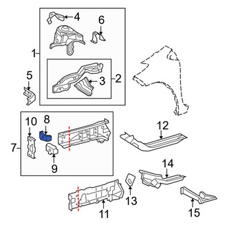 Toyota OE - Front Left Inner Frame Side Member Reinforcement
