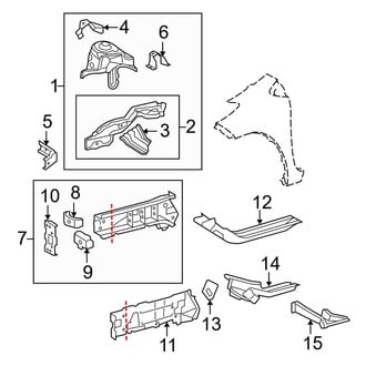 Toyota OE - Fender - Structural Components & Rails (Sedan)