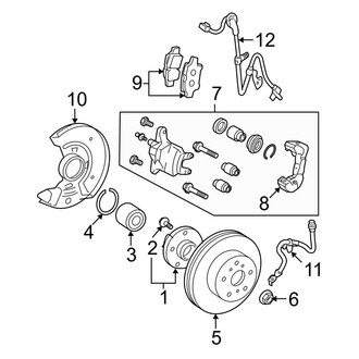 Toyota OE - Front Suspension - Brake Components (Sedan)
