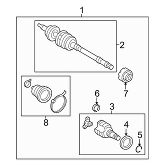 Toyota OE - Front Suspension - Drive Axles (Sedan)