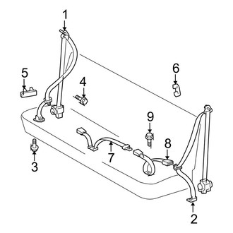 Toyota OE - Restraint Systems - Rear Seat Belts (W/O Split Seat), (Base Hatchback)