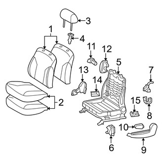 Toyota OE - Seats & Tracks - Front Seat Components (W/O Side Air Bags), (Base / S 2 Doors)
