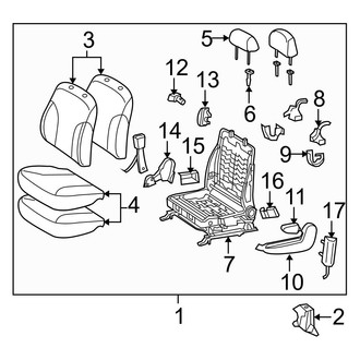 Toyota OE - Seats & Tracks - Front Seat Components (With Side Air Bags), (Base Hatchback)