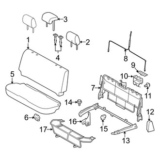 Toyota OE - Seats & Tracks - Rear Seat Components (W/O Split Seat), (Base 2 Doors)