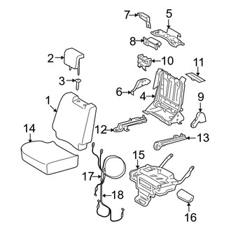 Toyota OE - Seats & Tracks - Rear Seat Components (Right Side, With Split Seat), (Base Hatchback)