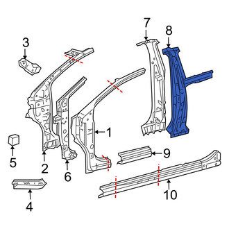Toyota OE - Left Body B-Pillar Reinforcement