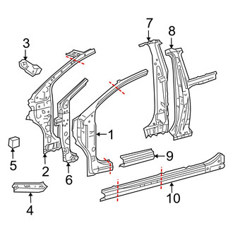 Toyota OE - Pillars, Rocker & Floor - Hinge Pillar (Base 2 Doors)
