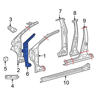 Toyota OE - Left Body A-Pillar Reinforcement