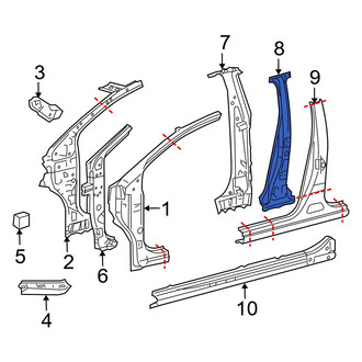 Toyota OE - Left Body B-Pillar Reinforcement
