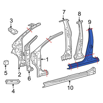 Toyota OE - Left Body B-Pillar and Rocker Panel