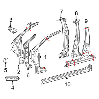 Toyota OE - Pillars, Rocker & Floor - Center Pillar & Rocker (Base 4 Doors Hatchback)