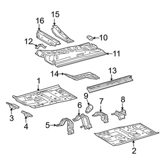 Toyota OE - Pillars, Rocker & Floor - Floor & Rails (Base 2 Doors)