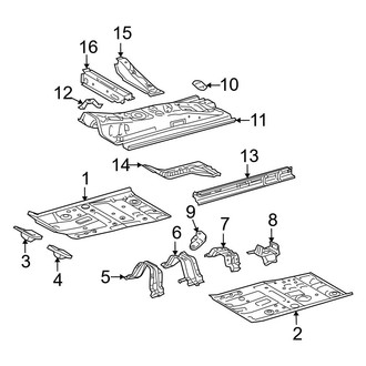 Toyota OE - Pillars, Rocker & Floor - Floor & Rails (Base 4 Doors Hatchback)