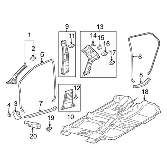 Toyota OE - Pillars, Rocker & Floor - Interior Trim (Base 4 Doors Hatchback)