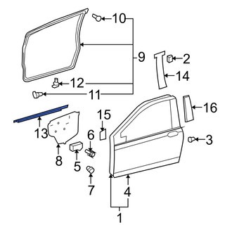Toyota OE - Front Left Door Belt Molding
