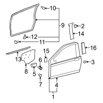 Toyota OE - Front Door - Exterior Trim (Base)