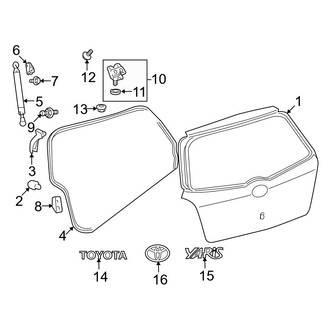 Toyota OE - Lift Gate - Exterior Trim (Base Hatchback)