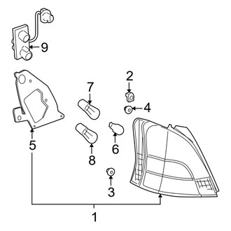 Toyota OE - Rear Lamps - Tail Lamps (Base Hatchback)