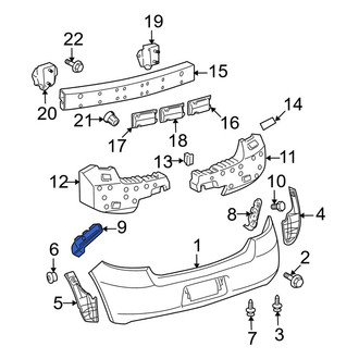 Toyota OE - Rear Left Bumper Cover Support Rail