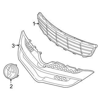 Toyota OE - Front Bumper & Grille - Grille & Components (Base Sedan)
