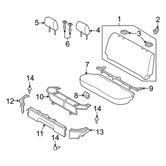 Toyota OE - Seats & Tracks - Rear Seat Components (W/O Split Seat), (Base Sedan)