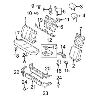 Toyota OE - Seats & Tracks - Rear Seat Components (With Split Seat), (Base Sedan)
