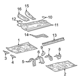 Toyota OE - Pillars, Rocker & Floor - Floor & Rails (Base Sedan)