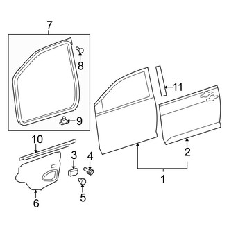 Toyota OE - Front Door - Exterior Trim (Base Sedan)