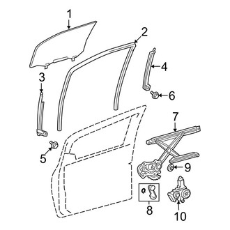Toyota OE - Front Door - Glass & Hardware (Base Sedan)
