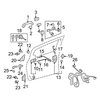 Toyota OE - Front Door - Lock & Hardware (Base Sedan)