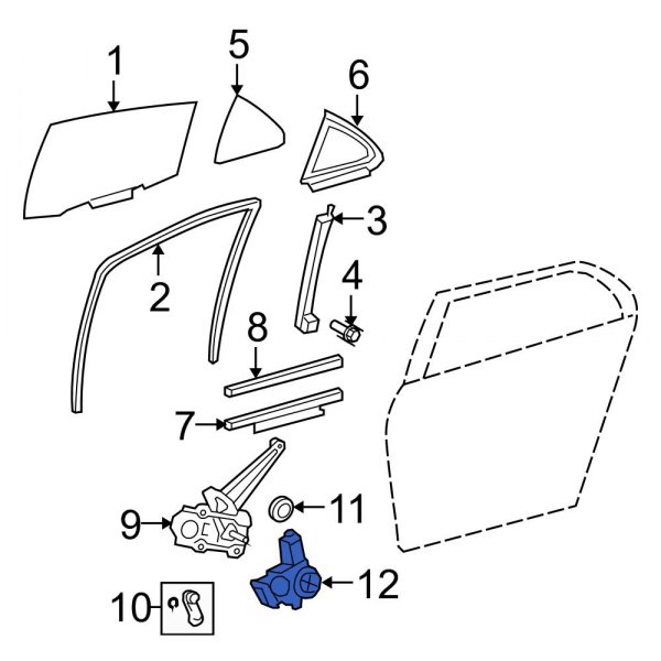 Toyota OE 85710AE010 Rear Left Power Window Motor