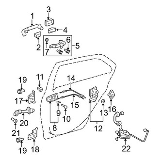 Toyota OE - Rear Door - Lock & Hardware (Base Sedan)