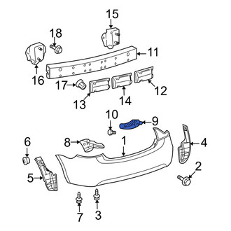 Toyota OE - Rear Left Bumper Cover Support Rail