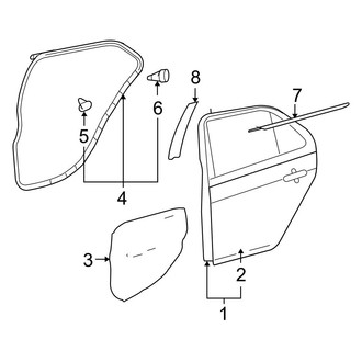 Toyota OE - Rear Door - Exterior Trim (Base 4 Doors Hatchback)