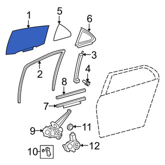 Toyota OE - Front Left Door Glass