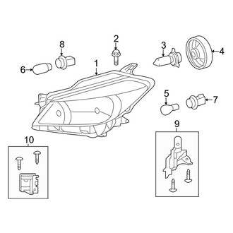 Toyota OE - Front Lamps - Headlamp Components