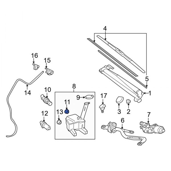 Windshield Washer Pump Grommet