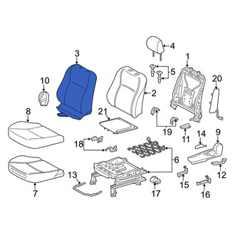 Toyota OE - Front Left Seat Back Cushion Cover