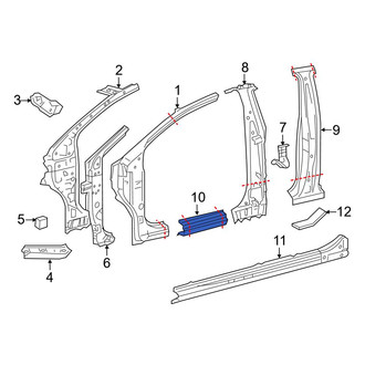 Toyota OE - Left Inner Rocker Panel