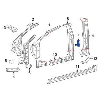 Toyota OE - Left Body A-Pillar Reinforcement Anchor Plate